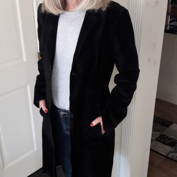 INC International Concepts Black Leather Coat - Picture 2 of 8